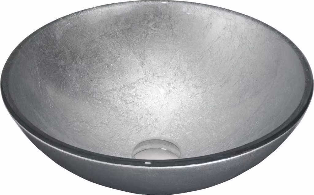 Mexen Mira lavandino da appoggio in vetro 42 x 42 cm, argento - 24124211