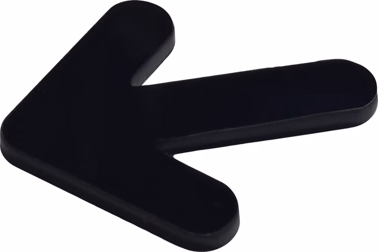 Set di 20 frecce in plastica (spessore 3 mm, nere, pmma, autoadesive)