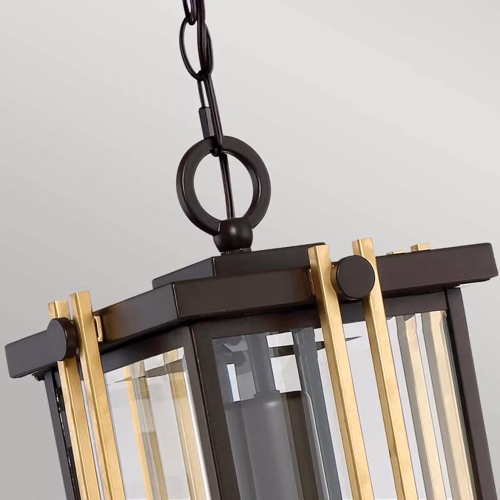 Lampada a sospensione esterna Quoizel Goldenrod in metallo e vetro bronzo con attacco E27 e protezione IP44 per giardino e terrazza – 2