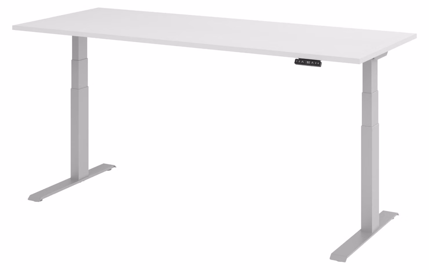 Scrivania elettrica bümö modello XDKB - Finitura: bianco, struttura: argento, dimensioni: 200 x 80 cm