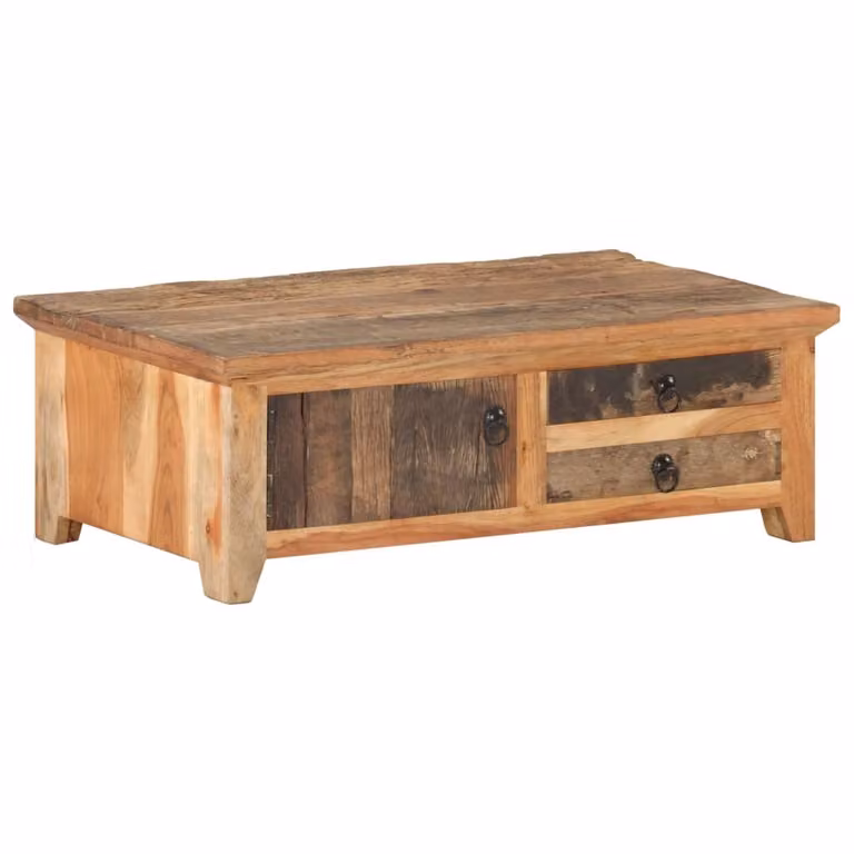 Tavolino The Living Store 90x50x31 cm Legno massiccio riciclato