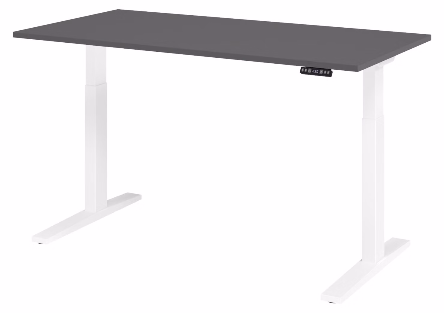 Scrivania elettrica bümö XMKA - Dimensioni: 160 x 80 cm, finitura: grafite, struttura: bianco