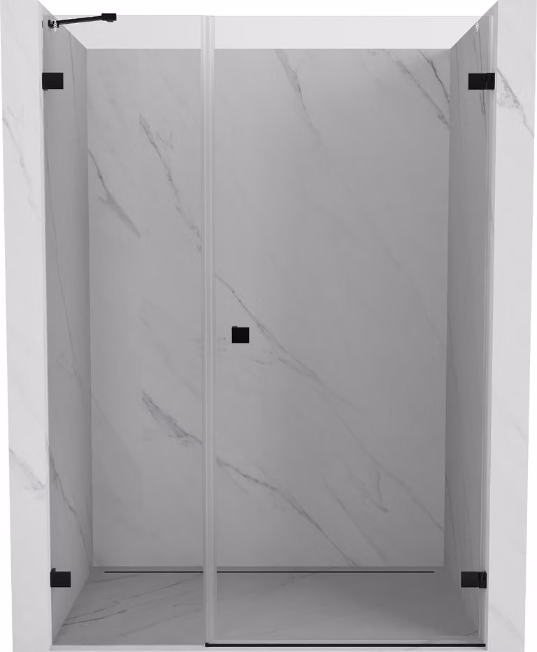 Mexen Lunar-B porta doccia battente destra 130 cm, trasparente, nero - 832S-130-050-70-00-P