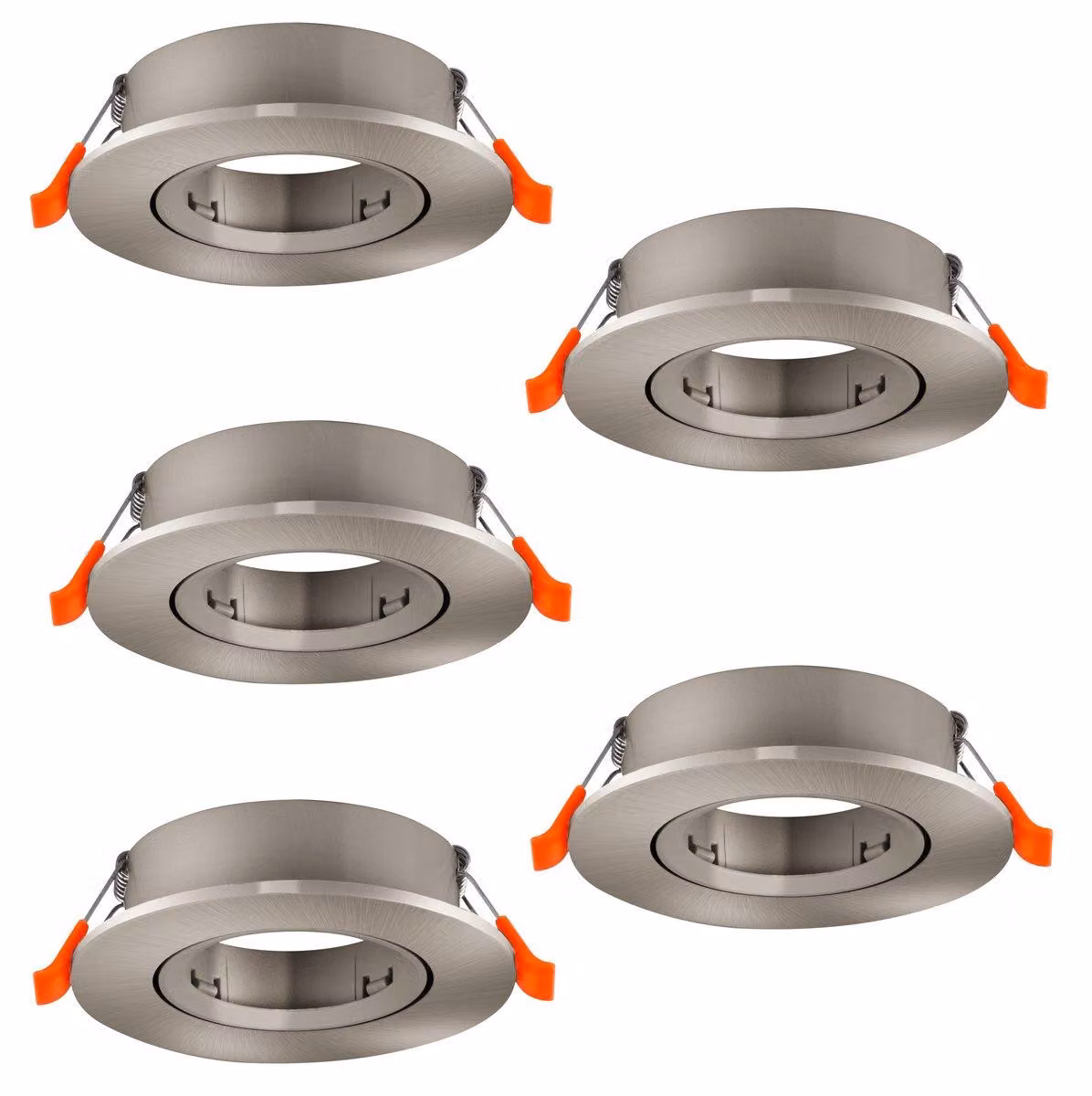 Set di 5 faretti da incasso Barranco, lampada da soffitto orientabile, faretto rotondo da incasso senza lampadina, proiettore da soffitto, attacco GU10, diametro 9 cm