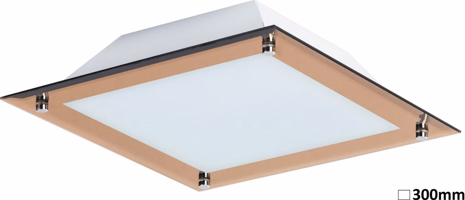 Plafond di vetro 30 cm LED 12W oro rosa quadrato Lars 3045 Rabalux