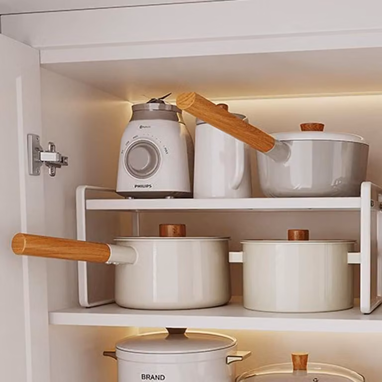 BAUEUEJO Inserto per ripiani Organizzatore per armadietti da cucina Tappetino antiscivolo