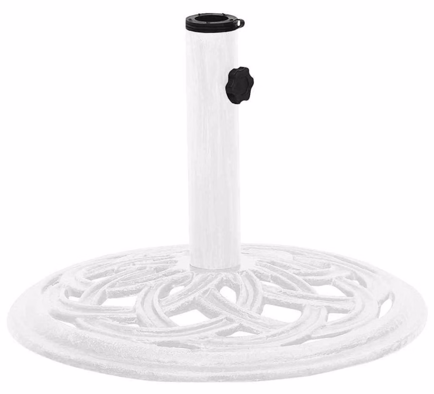 Portaombrello in ghisa bianca, dimensioni 44x44x31 cm, adatto per alberi da ombrello con diametro di 3,6/3,8/4,8 cm