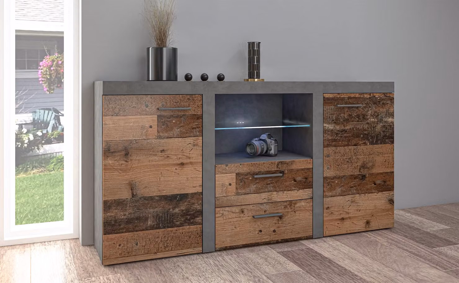 AX LIVING Cassettiera Spacoro 2T2S Matera/Antico stile