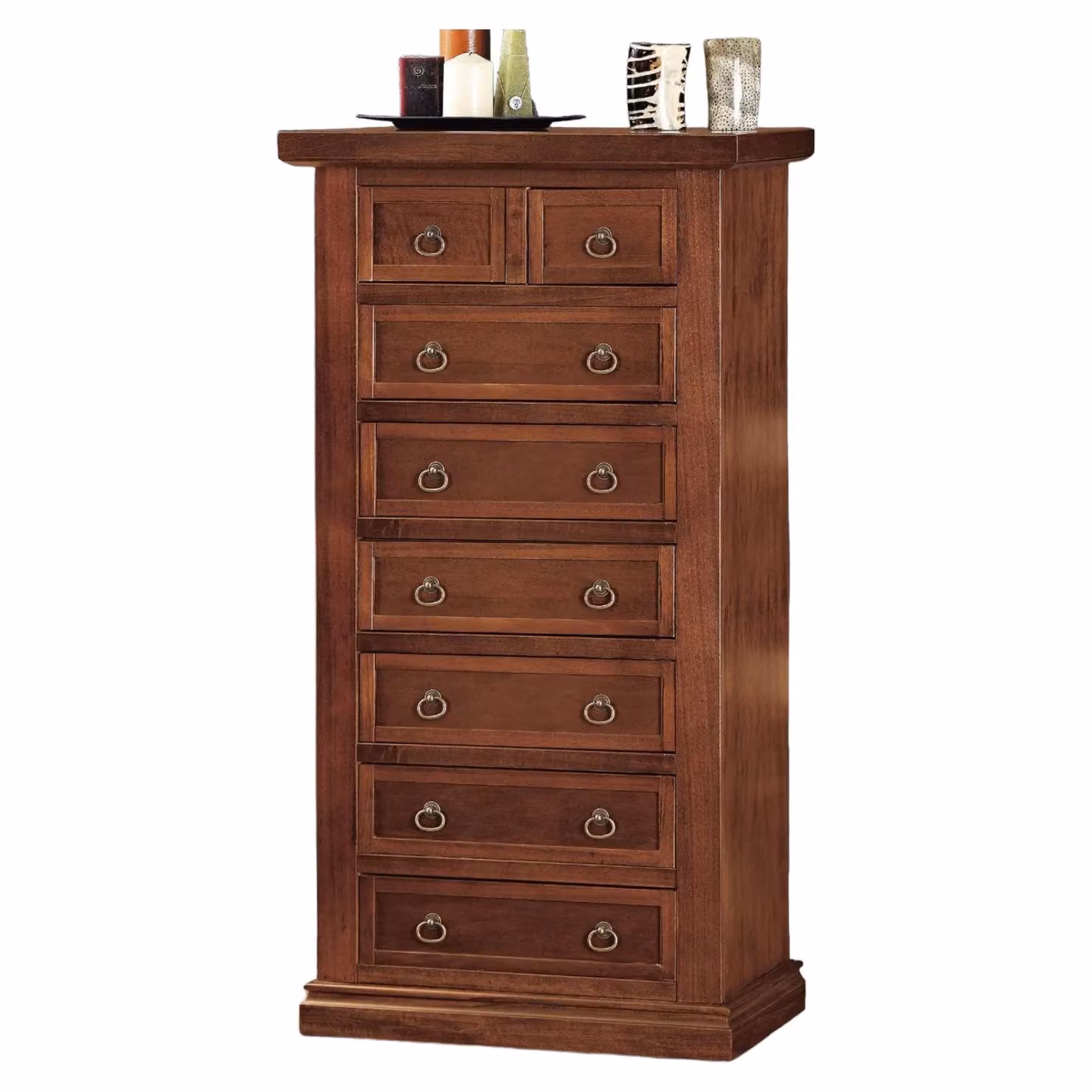 Cassettiera con 8 cassetti in legno di pino Mobili2g colore marrone L: 63 cm, P: 25 cm, H: 127 cm – 1