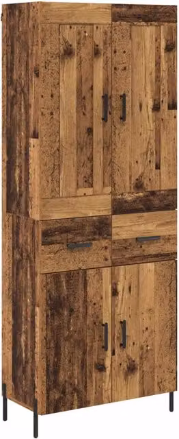 Credenza 2 pz | Madia | Buffet da pranzo | Armadio da pranzo Legno vecchio Legno multistrato