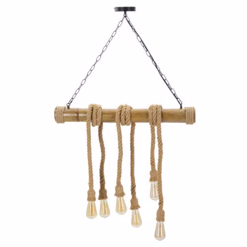 Lampada a sospensione LAMPADARIO BAMBOO/ROPE CM 80X15X120 Mauro Ferretti