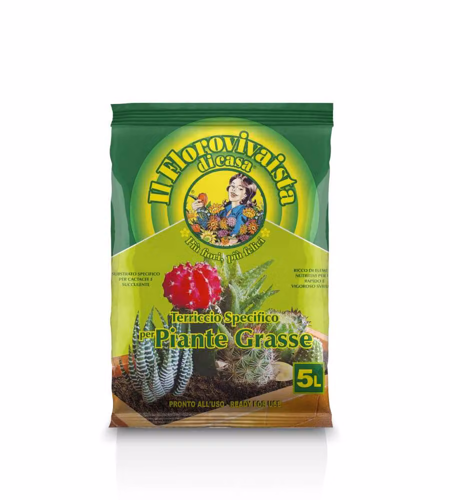 Terriflora Terriccio per Piante Grasse 5L - Substrato Nutriente e Drenante