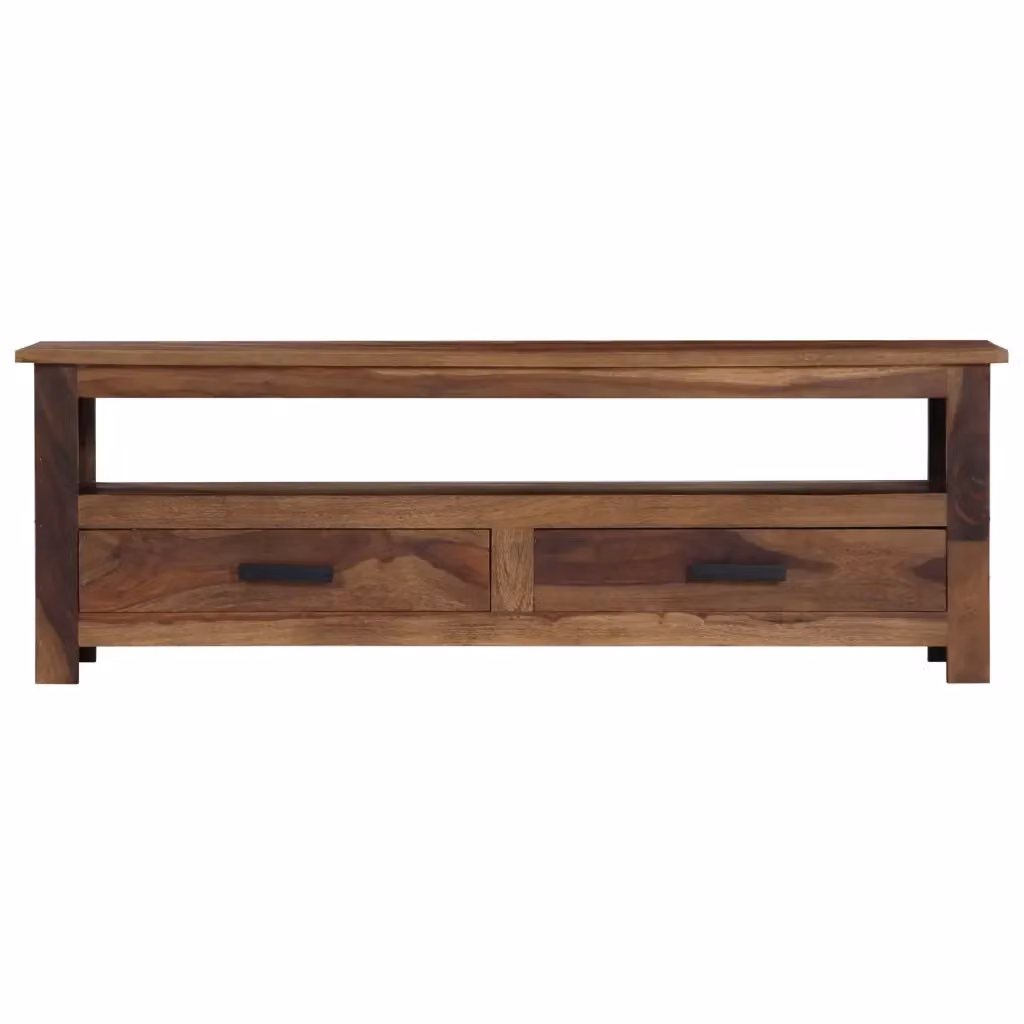 Mobile Porta TV vidaXL in Legno Massello Marrone Stile Rustico L: 118 cm, P: 30 cm, H: 40 cm – 2