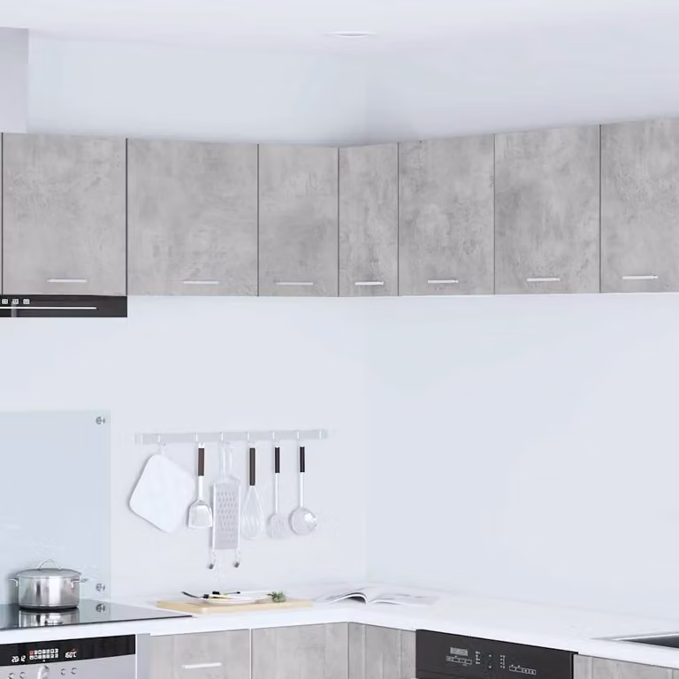 Armadio pensile da cucina moderno vidaXL in MDF, Grigio e Bianco, L 57 x P 40 x H 57 cm