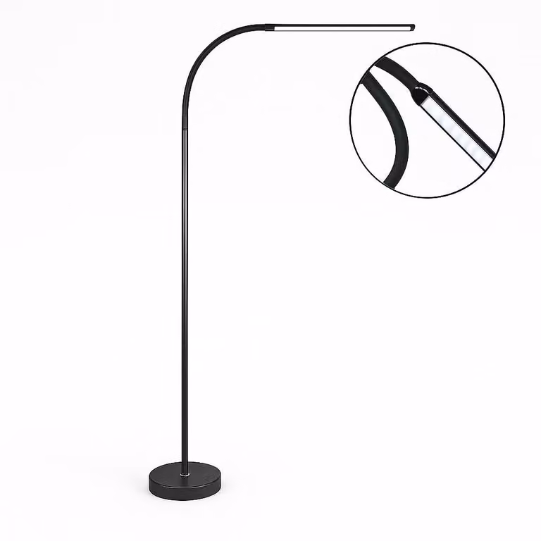 Lampada da terra LED Berger, modello 1049-FL-14, 14 W, 4000 K, 140 cm, colore nero