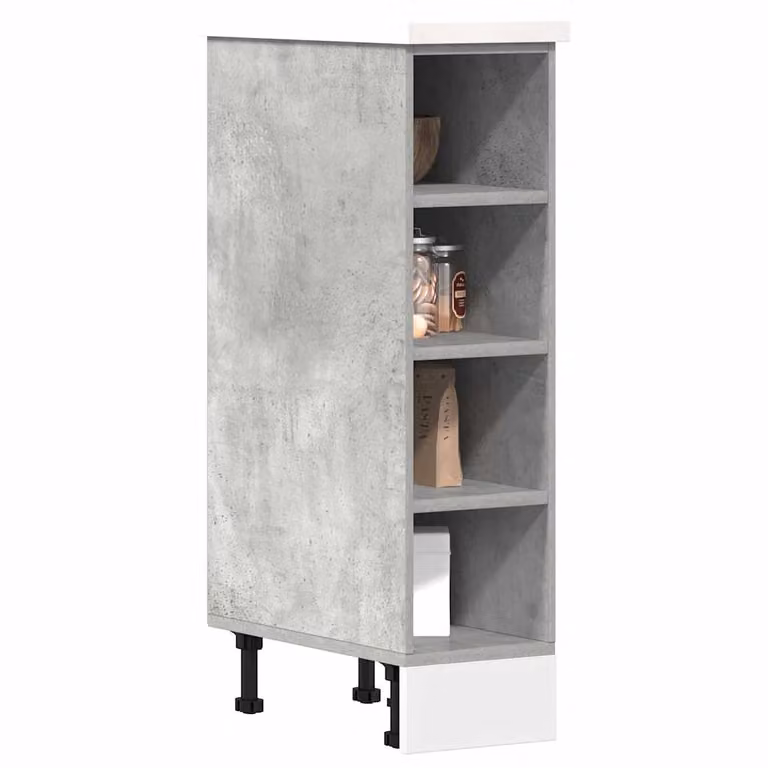 vidaXL Armadio Inferiore Riga Grigio Cemento L/P/H: 20 x 44,5 x 81,5 cm