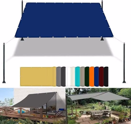 Telo da giardino - Paravento da balcone - Protezione per esterni - idrorepellente - 1,6 x 2,2 m - blu scuro