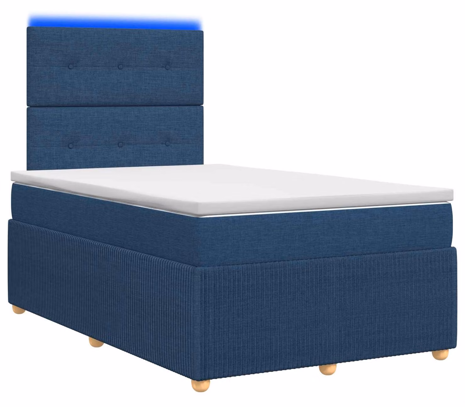 Letto boxspring LED con materasso blu 120 x 200 cm Tessuto