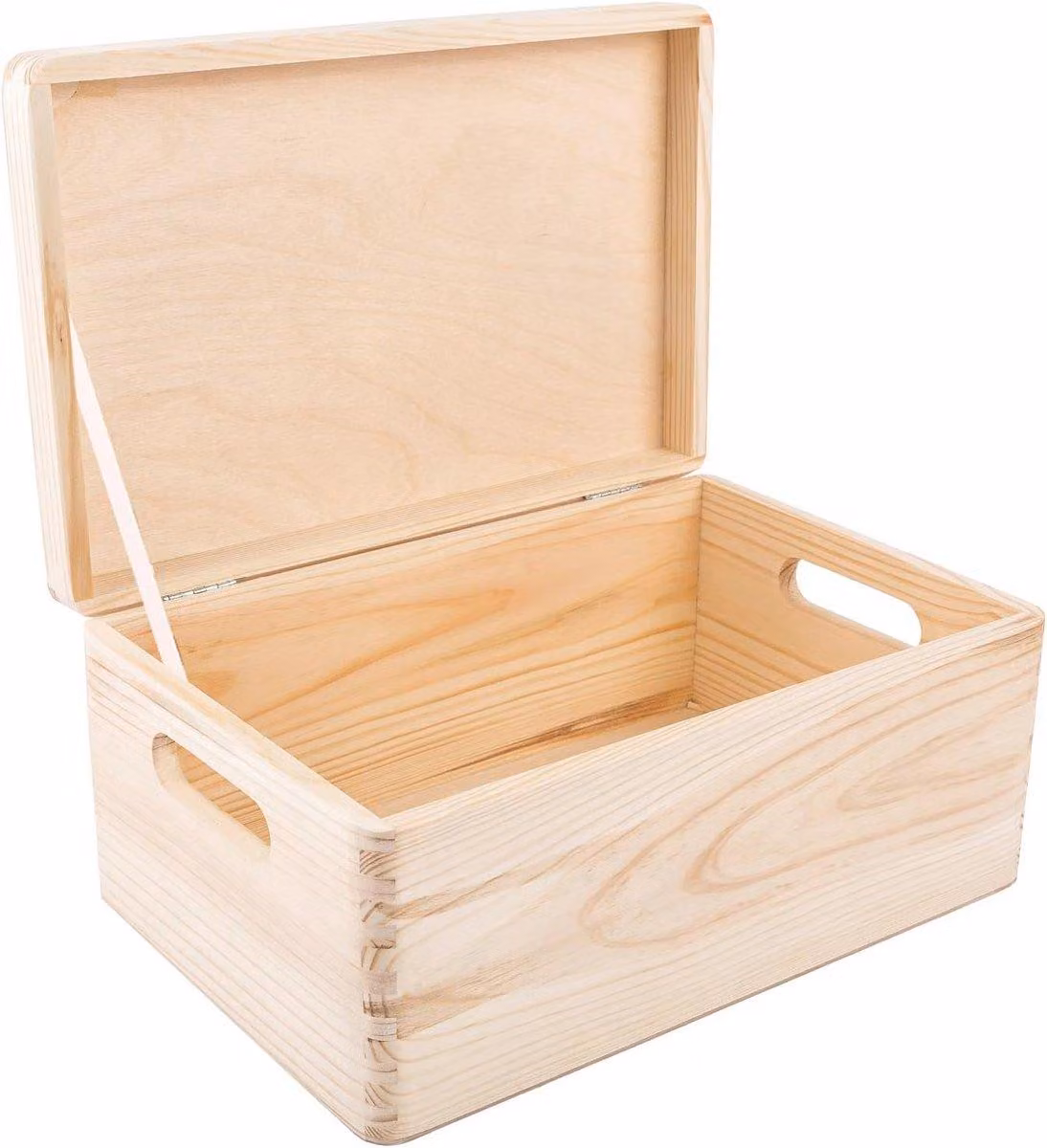 Grande scatola di legno per riporre oggetti, con coperchio e maniglia – Ideale per documenti, giocattoli e utensili – 30 x 20 x 14 cm