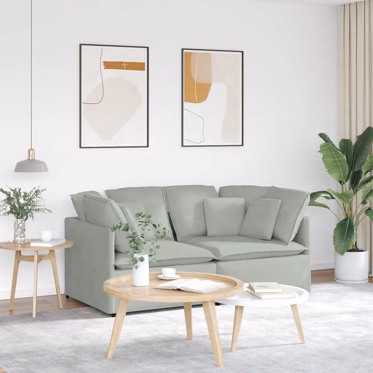 vidaXL Divano Moderno Rivestito in Velluto Grigio con Cuscini e Struttura in Metallo e Legno