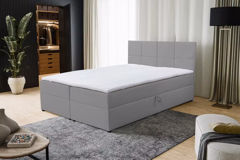 VENASI BETTY letto a molle 160x200 con rete H2/H3 materasso GRIGIO