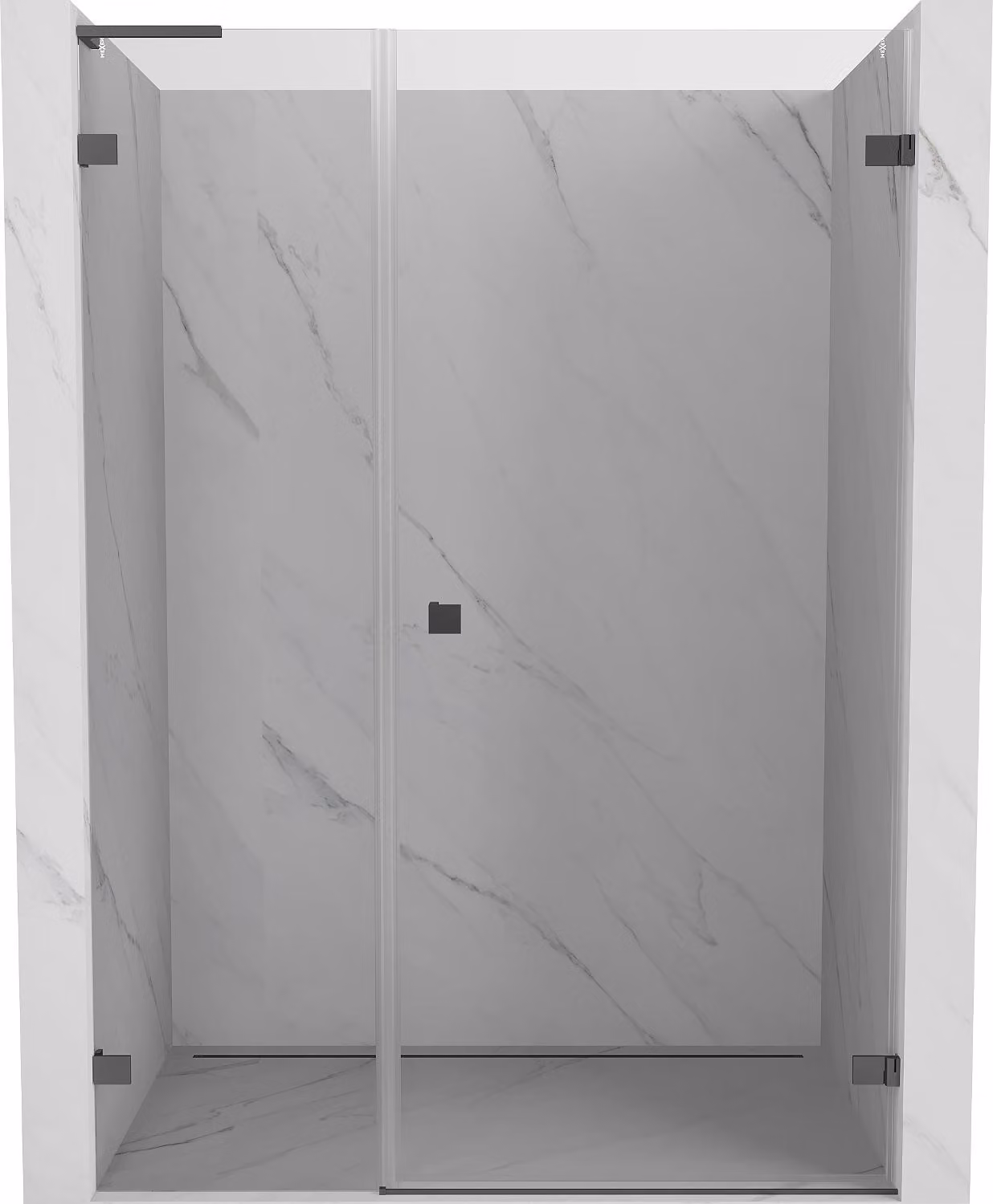 Mexen Lunar-B L porta doccia battente destra 110 cm, trasparente, gun metal - 832SL-110-050-95-00-P