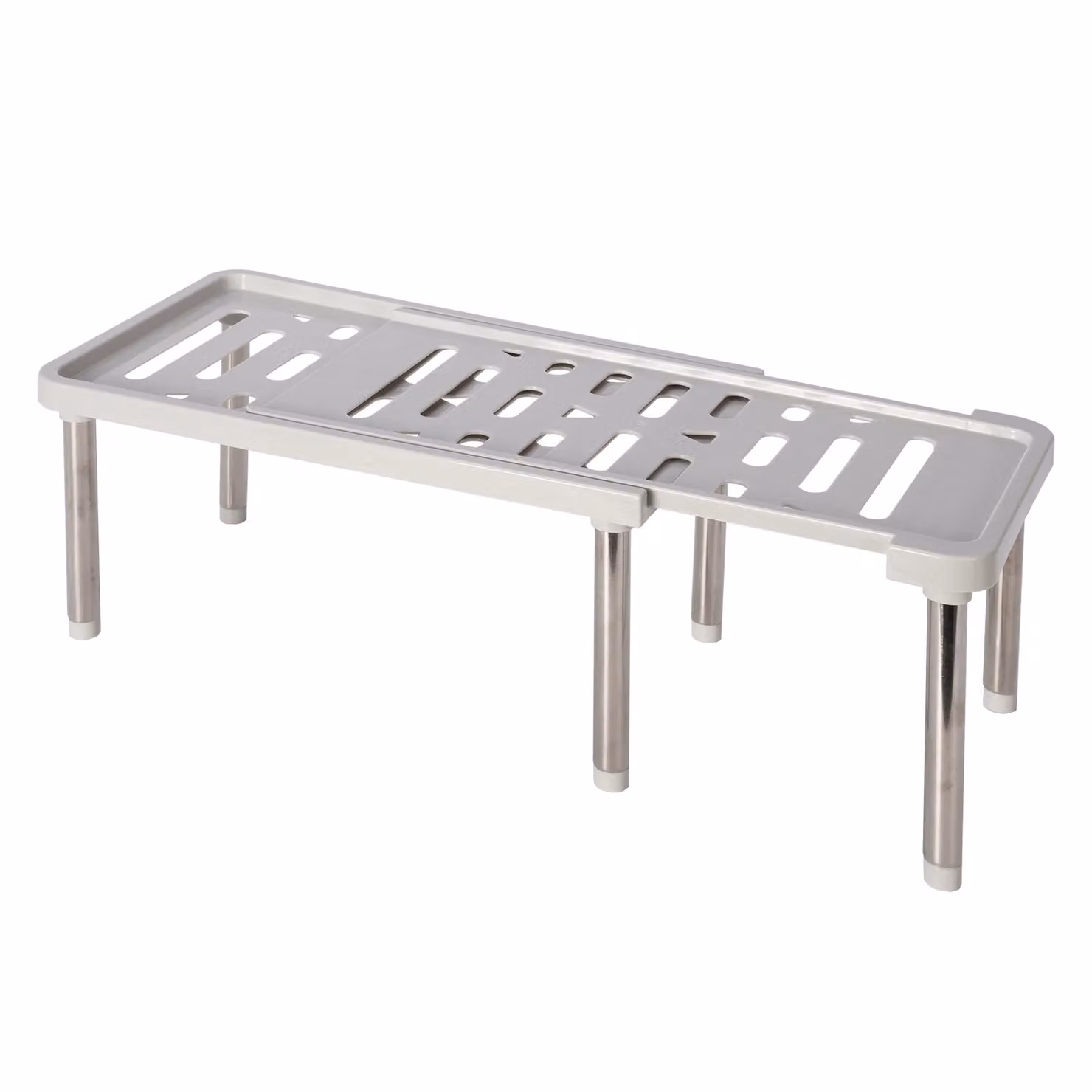 Mensola salvaspazio GUSTO CASA in polipropilene bianca, H 15 cm, L 34,8/61 cm, P 18 cm – 1