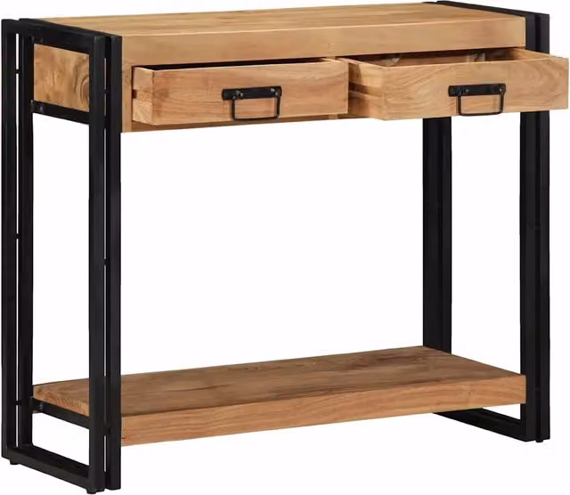 Tavolo Consolle | Tavolo d'Ingresso con cassetto Marrone Legno di Acacia Massello