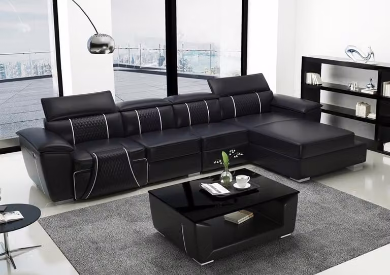 Eck Ecksofa L-Form Sofa Couch Design Couch Polster Modern Leder