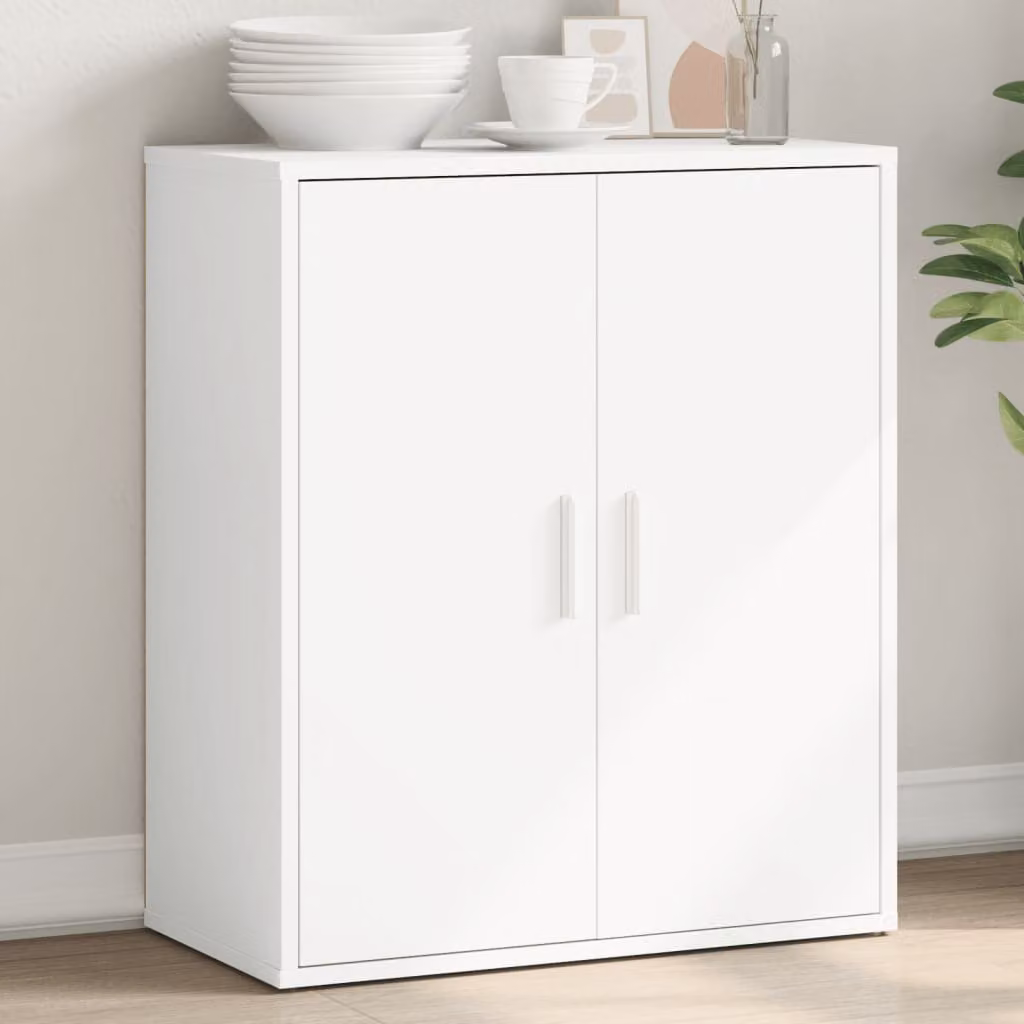 Credenza moderna vidaXL in legno bianco opaco, sospesa, L 60 x P 31 x H 70 cm