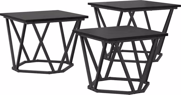 Tavolino da salotto 3 pcs Rovere Nero