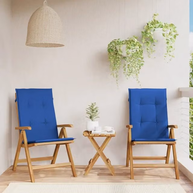Sedie Reclinabili Pieghevoli con Cuscini 2 pz in Legno di Teak 3196443