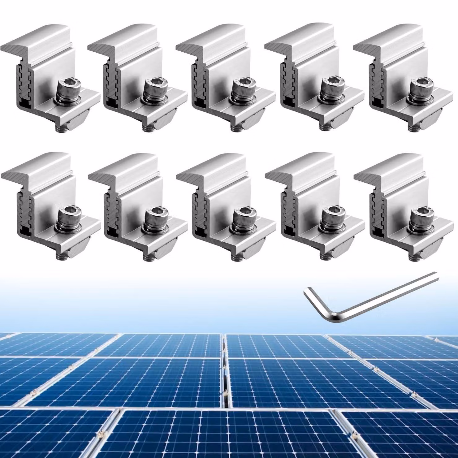 Set di 10 supporti in alluminio a profilo Z per pannelli solari