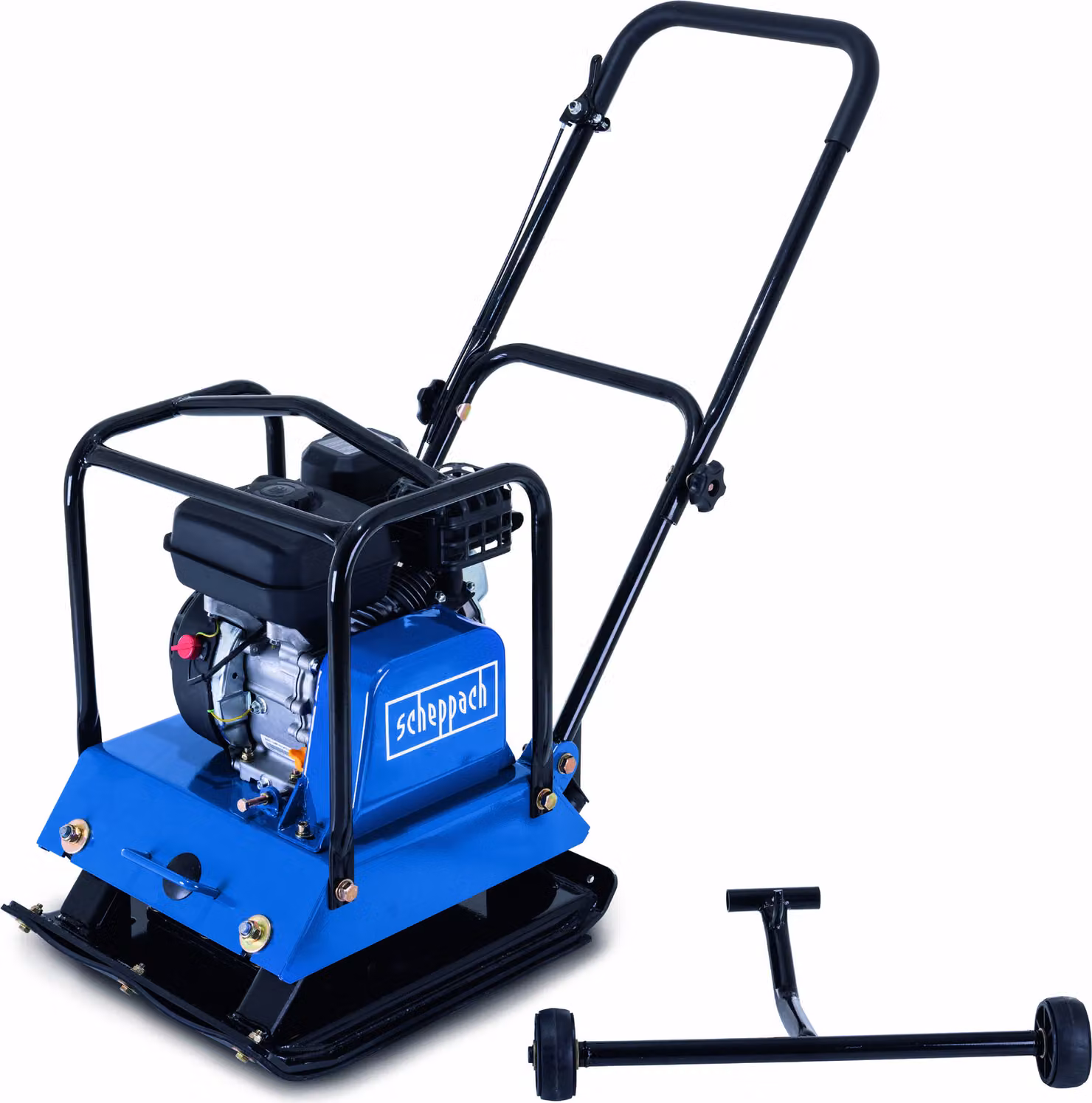 Scheppach Compattatrice a benzina HP1800S - 23 kN | 5,6 CV | 88 kg | Profondità di compattazione: 30 cm | Velocità di avanzamento: 25 m/min | Dimensioni della piastra: 550 x 440 mm