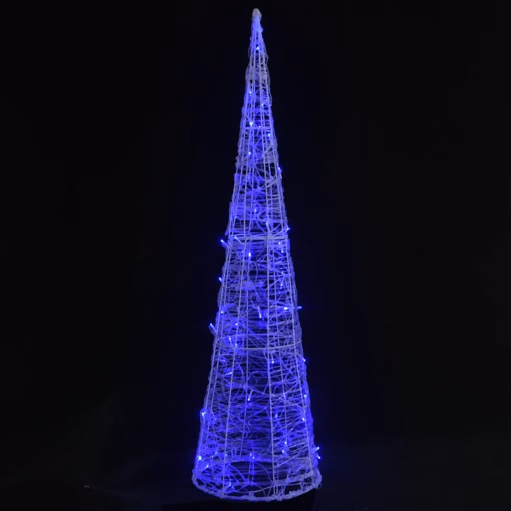 Piramide Decorativa Cono di Luce LED Acrilico Blu 120 cm