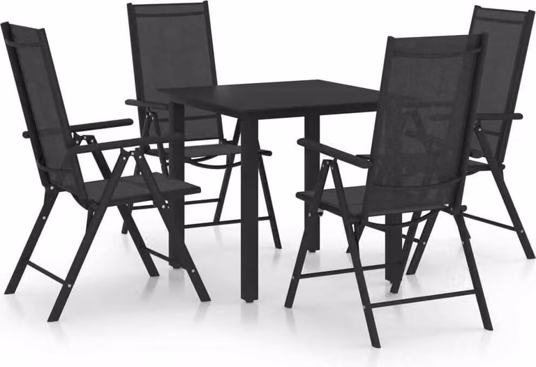 Maison Exclusive - Set da pranzo da giardino 5 pezzi in alluminio nero