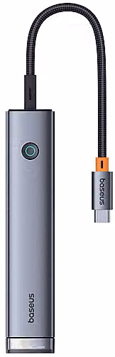Hub USB-C Baseus UltraJoy Series 6 Porte Air Space Grey con HDMI 4K@60Hz, 2 USB 3.0 e USB 2.0 PD