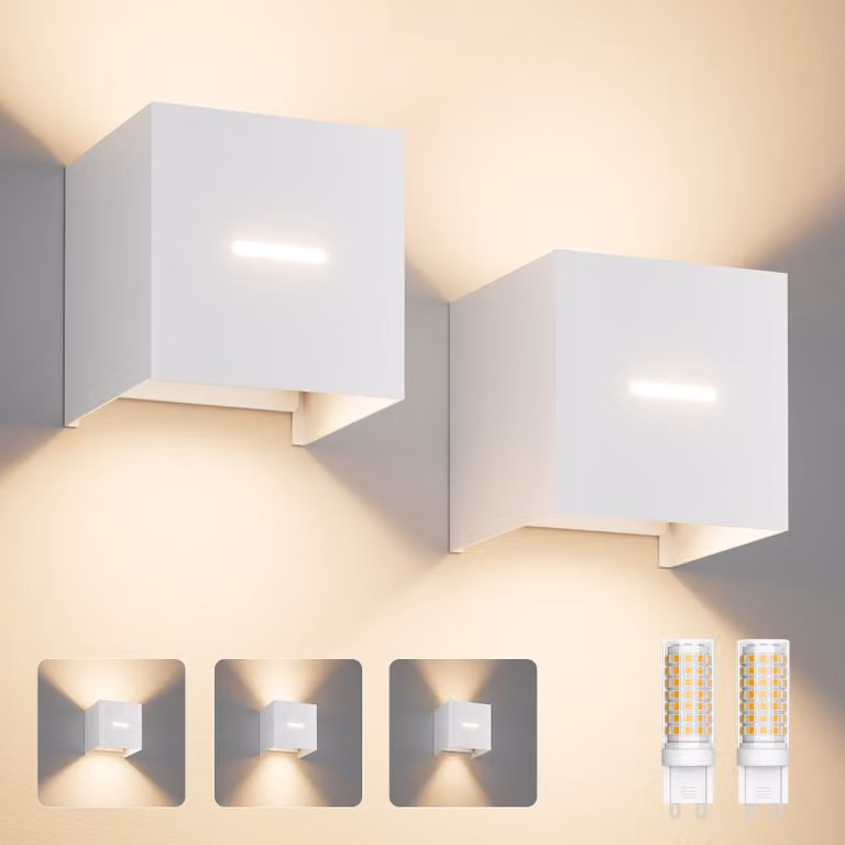 Set di 2 applique da esterno con lampada G9, 3000K, colore bianco