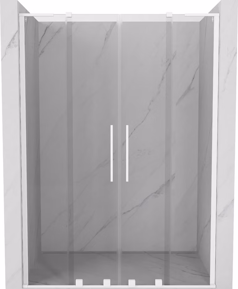 Mexen Velar L Duo porte doccia scorrevoli 150 cm, trasparente, bianco - 871-150-003-02-20