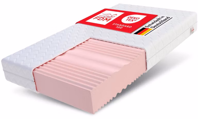 Materasso FDM, dimensioni 90x200 cm, grado di rigidità H3/H4, altezza 24 cm, materasso in schiuma fredda, utilizzabile su entrambi i lati