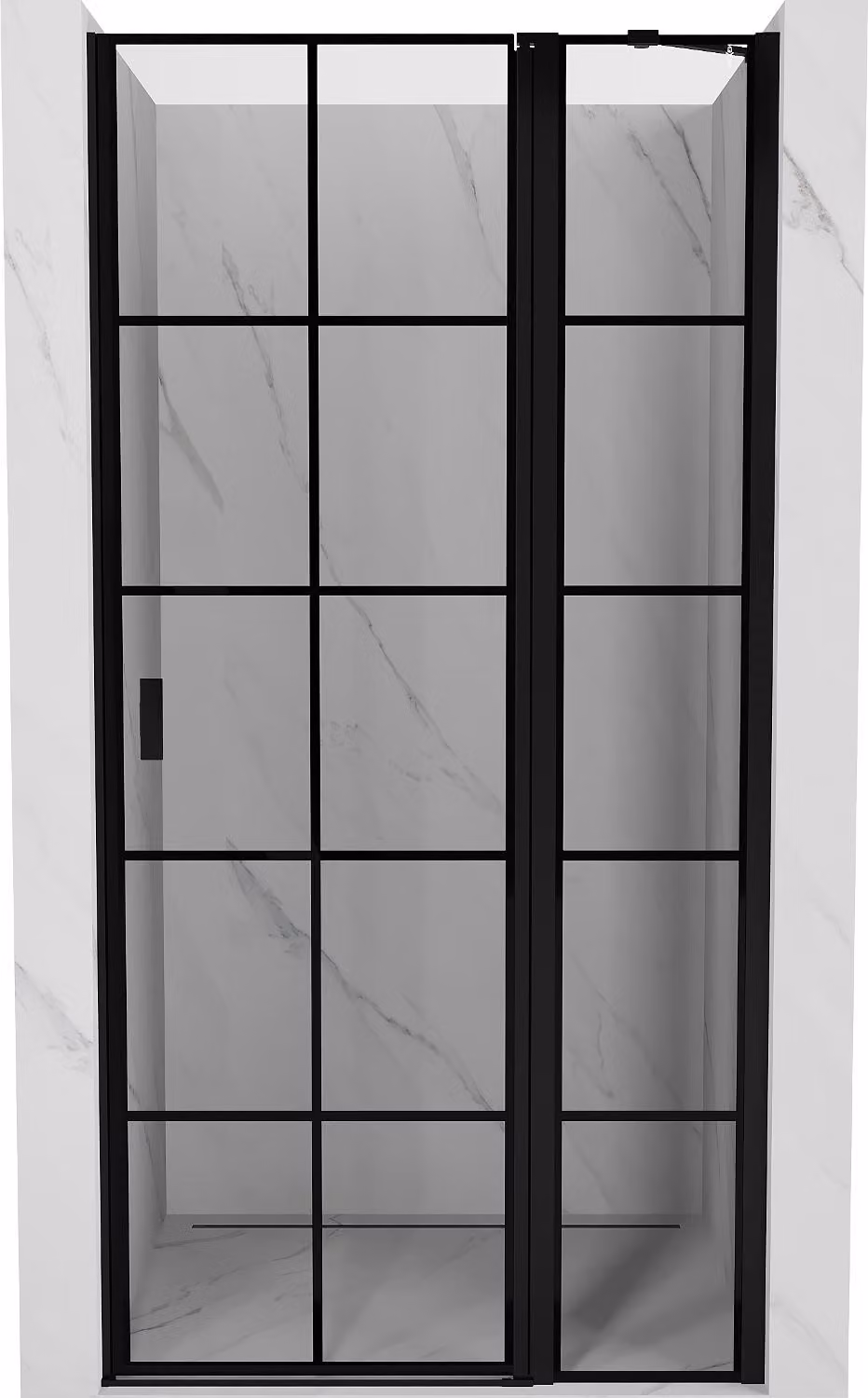 Mexen Mist porta doccia a battente destra 80 cm, griglia nera, nero - 8A4-080-000-70-77-P