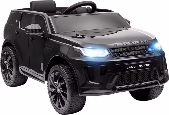 Auto Elettrica per Bambini Zephmum Land Rover Nero con Telecomando, Luci LED e Musica