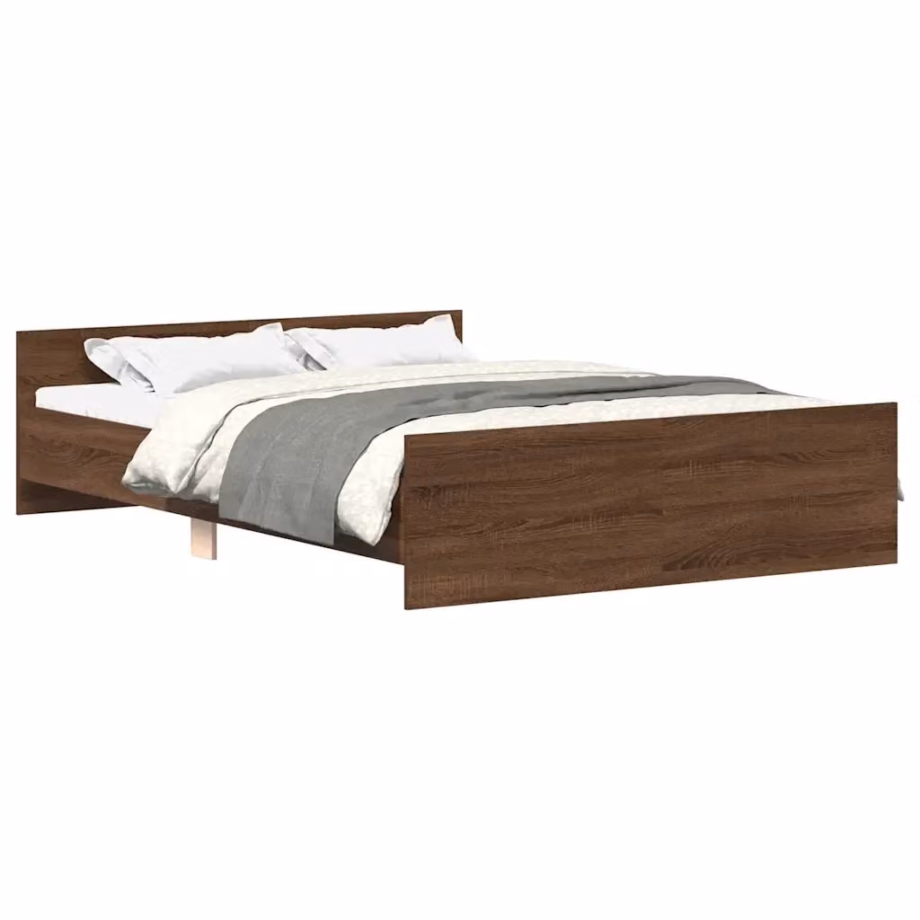 Letto con testiera e pediera vidaXL in legno di pino marrone L/P: 140 x 200 cm – 2