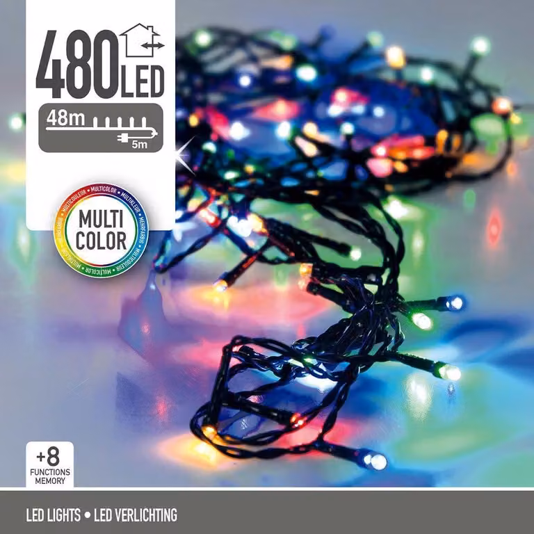 Luci per albero di Natale 480 LED, da esterno, 48 m, multicolore, multicolore - Home Styling Collection