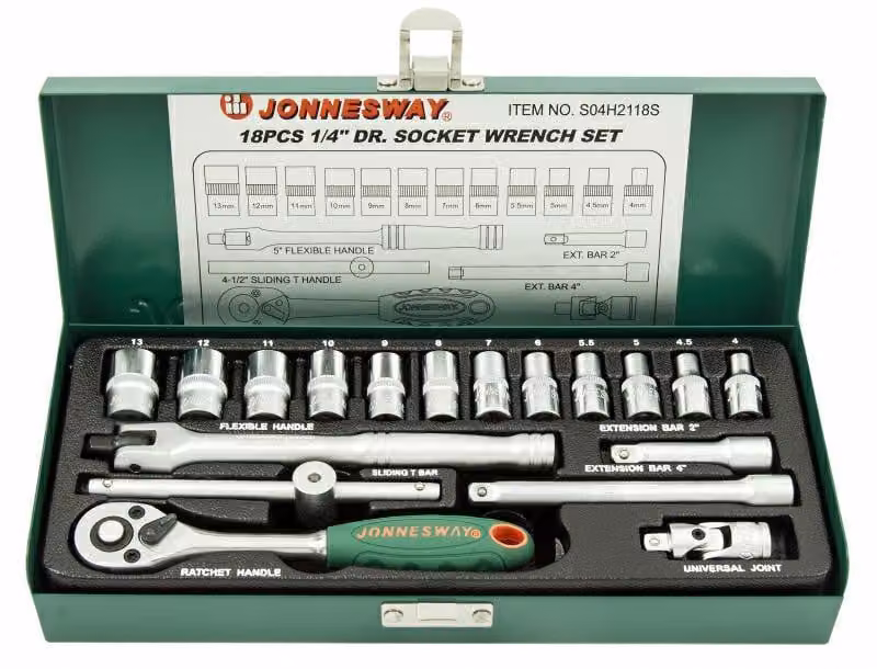 Set di chiavi Jonnesway 18El. (1/4")