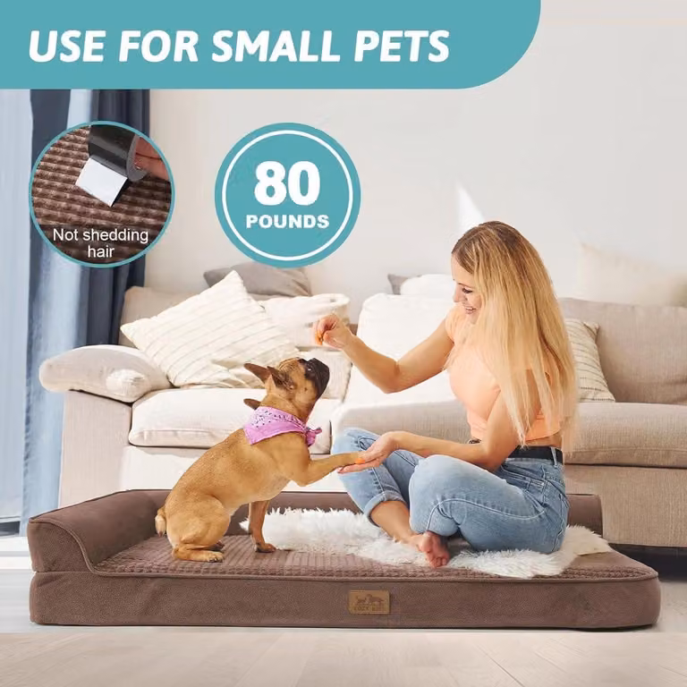 Cuccia ortopedica per cani di piccola taglia e gatti – Comoda e lavabile, con rivestimento impermeabile – 76 x 51 x 19 cm