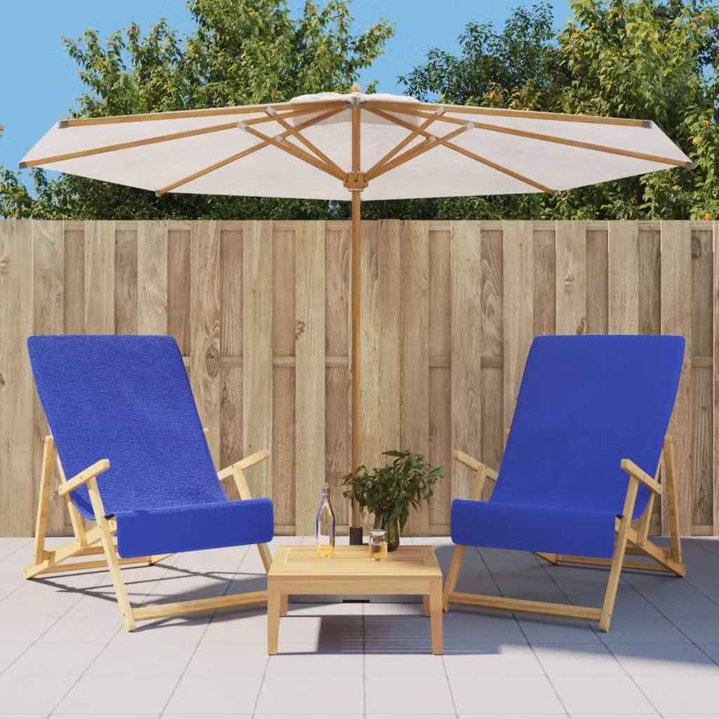 Set di 2 asciugamani da spiaggia vidaXL in cotone blu, asciugatura rapida, 400 GSM, L: 135 cm, L: 60 cm