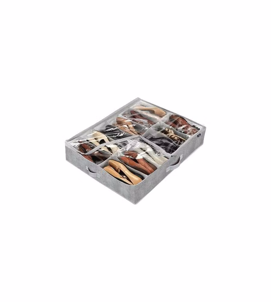 Domopak Custodia per Scarpe in Plastica Grigia - L: 76 cm, P: 60 cm, H: 15 cm