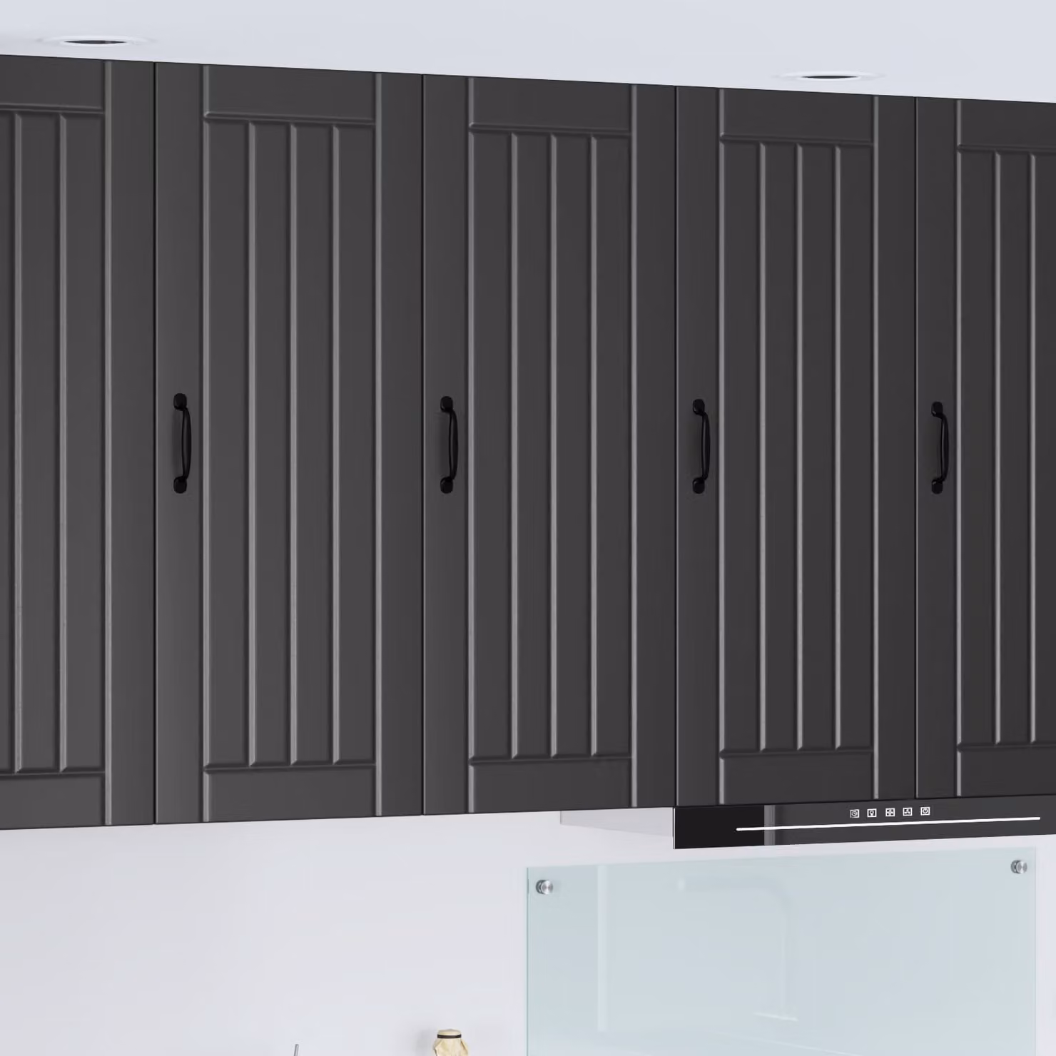 vidaXL Armadietto a muro LUCCA Nero moderno con ante a battente L/P/H: 40 x 31 x 100 cm