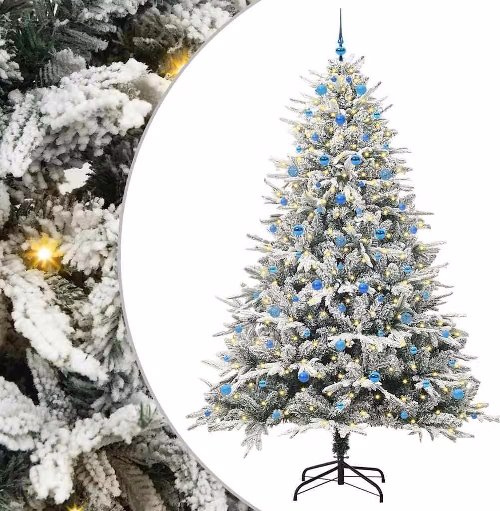 Albero di Natale artificiale preilluminato con pallina verde